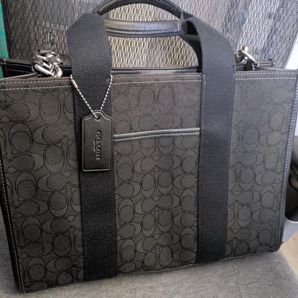 Coach Charcoal Signature Pattern Tote